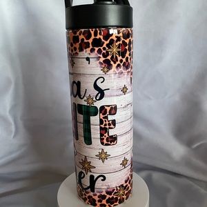 20 oz Skinny Tumbler Santa's Favorite Teacher Spill Proof
